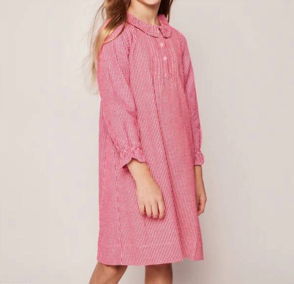 NEW PETITE PLUME flannel victoria nightgown in red mini gingham